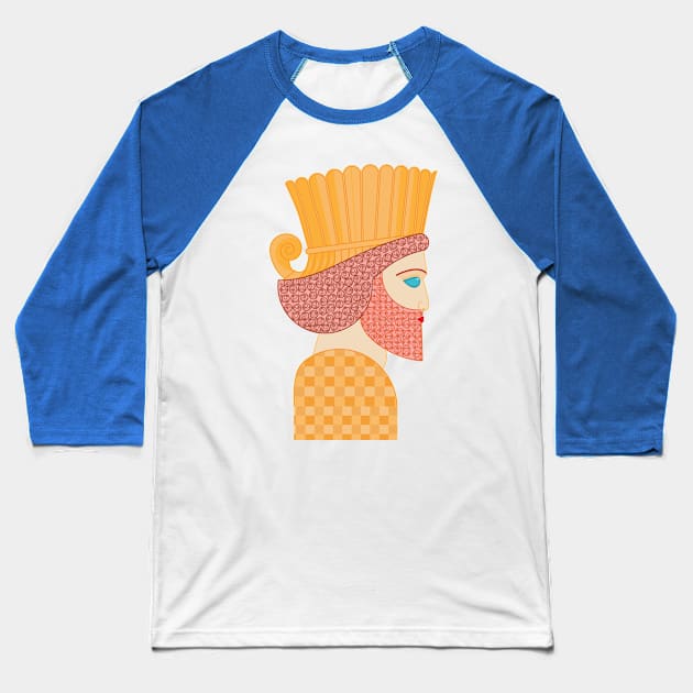 Ancient Persian Warrior Pop Art Baseball T-Shirt by oknoki